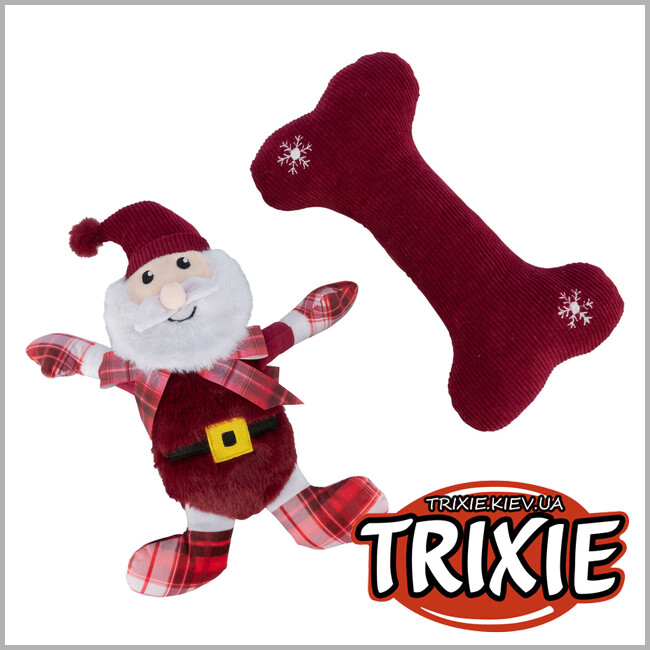 ТРИКСИ Украина - Игрушки Trixie 92595 для собак Рождественский набор плюш ткань 30 см