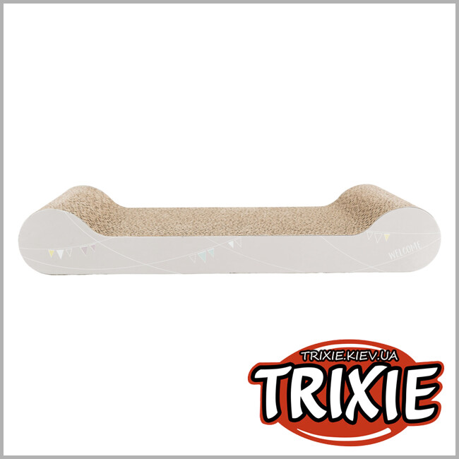 ТРІКСІ Україна - Дряпка для кошенят Trixie 48011 Junior з котячою м'ятою картон світло-сіра 38х6х18 см