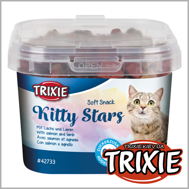 ТРИКСИ Украина - Лакомство для кошек Trixie 42733 Kitty Stars лосось и ягненок 140г