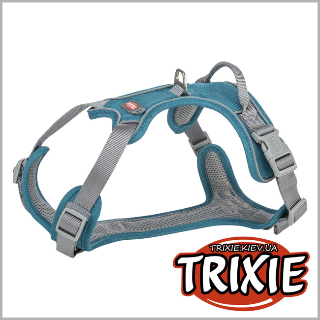 ТРІКСІ Україна - Шлея для собак Trixie 1996332 "Premium active", M: 49-69см/20мм, петроль