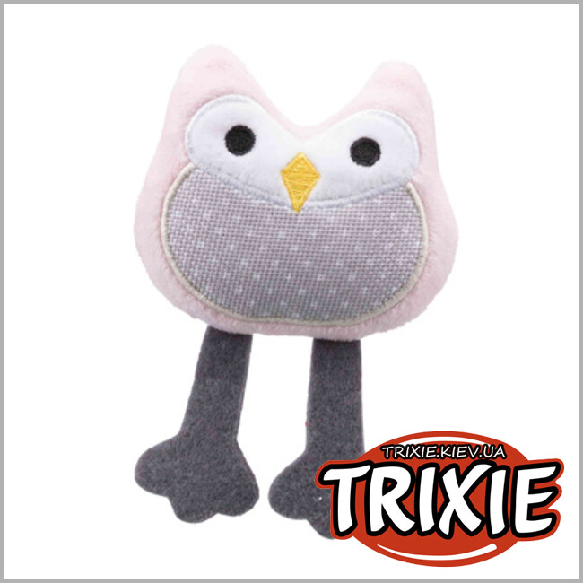 ТРІКСІ Україна - Сова з плюшу та тканини - іграшка для котів Trixie (13см)
