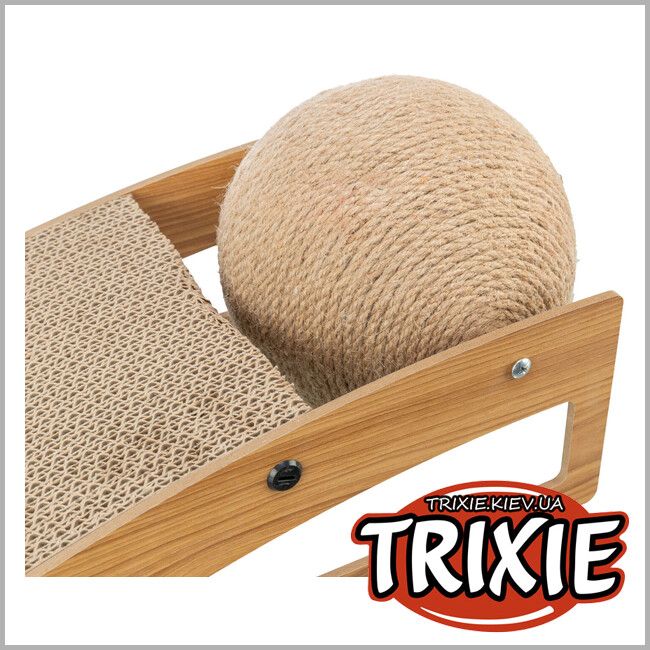 ТРІКСІ Україна - Дряпка для котів Trixie 48023 Рампа з м'ячем картон і МДФ 40х17х20 см