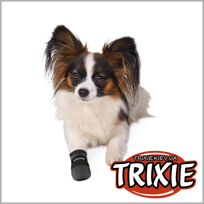 ТРИКСИ Украина - Защитные сапоги для собак Trixie 1956 "Walker Care", S: черный(2шт/уп)