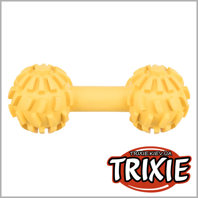 ТРИКСИ Украина - Гантель с колокольчиком Trixie 33360 (резина), 17 см, желтый