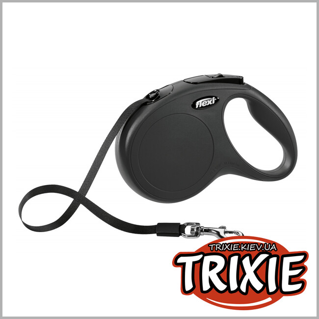ТРІКСІ Україна - Флексі TRIXIE - New CLASSIC (XS-M 5м. до 25кг. чорний)