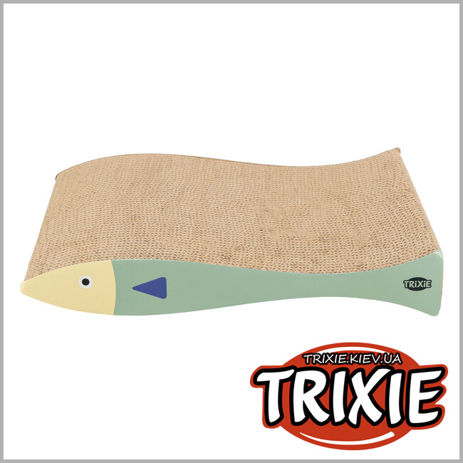 ТРІКСІ Україна - Дряпка для котів Trixie 48015 Риба картонна з котячою м'ятою 2 шт 40х30х11 см м'ятно-кремовий