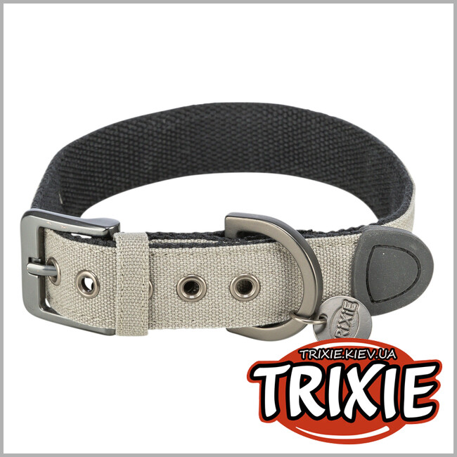 ТРИКСИ Украина - Ошейник для собак Trixie 1970419 CityStyle экстраширокий хлопок XS–S 25–32 см 25 мм светло-серый