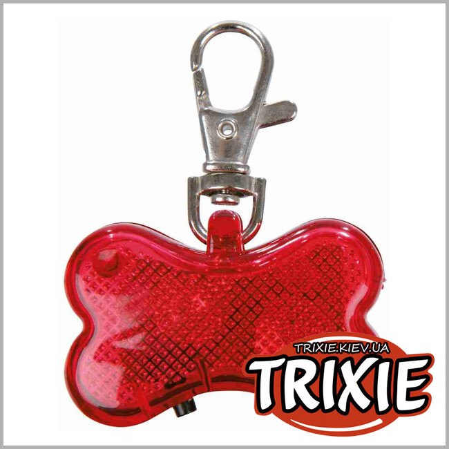 ТРИКСИ Украина - Брелок-фонарик Trixie 1342 для собак Косточка с адресницей пластик 4,5х3 см