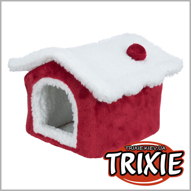ТРИКСИ Украина - Рождественский лежак-пещера Trixie 92652 для хомяков/дегу, 23х18х24см, красный/белый