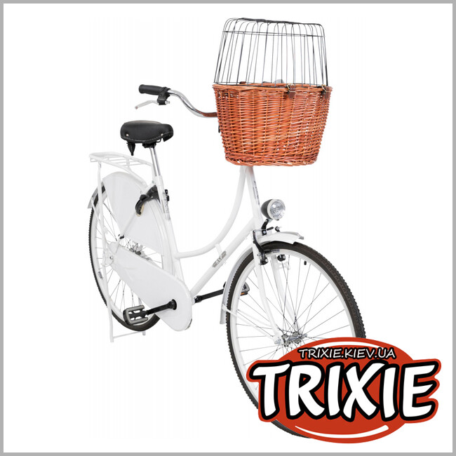 ТРИКСИ Украина - Велосипедная корзина  TRIXIE Front Dog Bicycle Basket (ива 33*44*48cm)