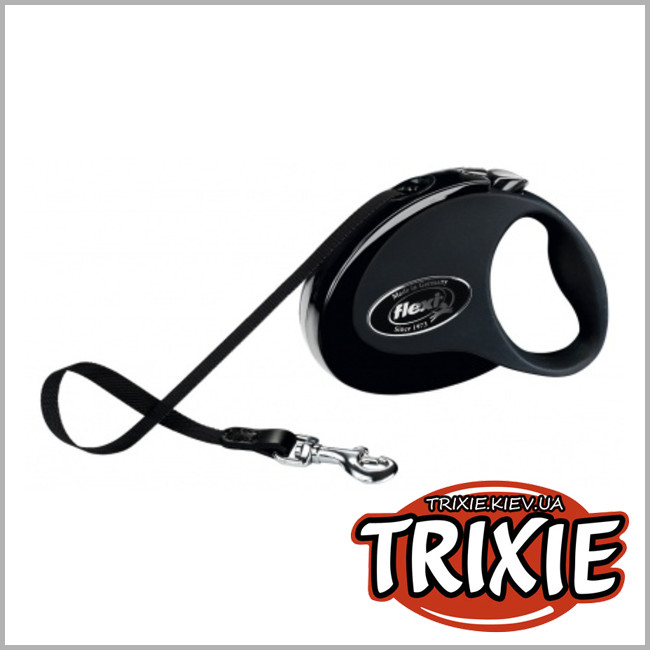 ТРИКСИ Украина - Рулетки для собак TRIXIE - Collection (Размер: 5м/до25кг, Цвет: чёрный)