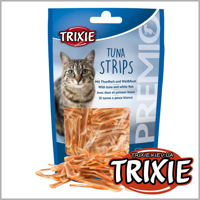 ТРИКСИ Украина - Лакомство для кошек Trixie 42746 Tuna Strips полоски тунца 20г