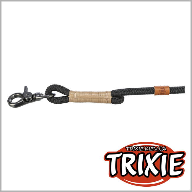 ТРИКСИ Украина - Регулируемый поводок Trixie 17235 "BE NORDIC", L-XL: 2.00м/13мм, черный/песок