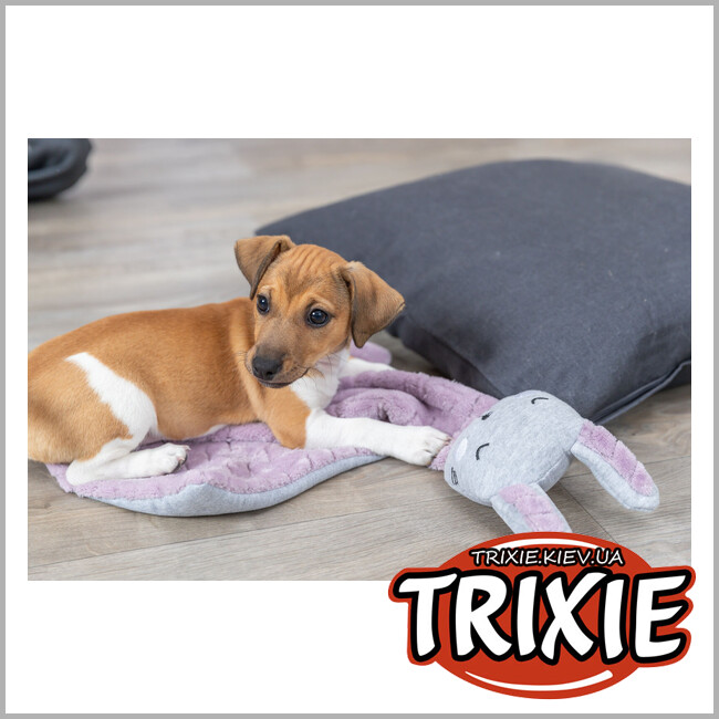 ТРИКСИ Украина - Junior Trixie 38242 одеяло с игрушкой-кролик, 55х40см, светло-сиреневый/светло-серый