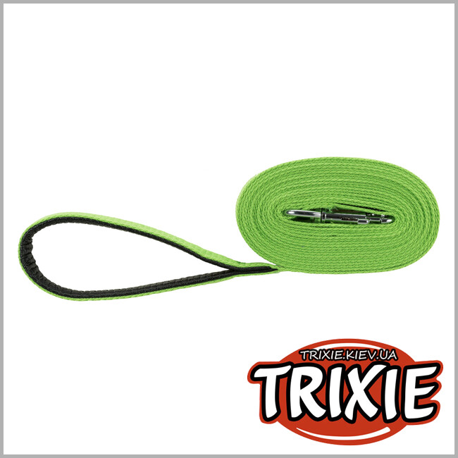 ТРИКСИ Украина - Поводок брезент Trixie Tracking Leash (с мягкой петлей для рук 5м/20мм чёрный)