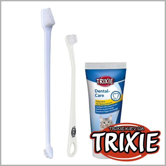 ТРИКСИ Украина - Гигиенический набор для рта для котов TRIXIE 25620 (паста + 2щётки)