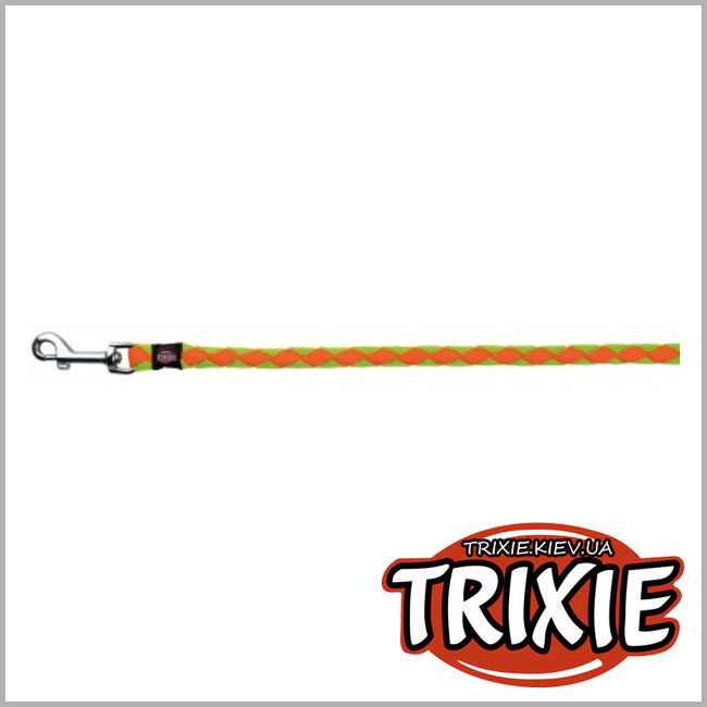 ТРИКСИ Украина - Поводок с амортизатором TRIXIE -  Cavo (Размер:1м/18мм, Цвет:оранжевый/зелёный нейлон)