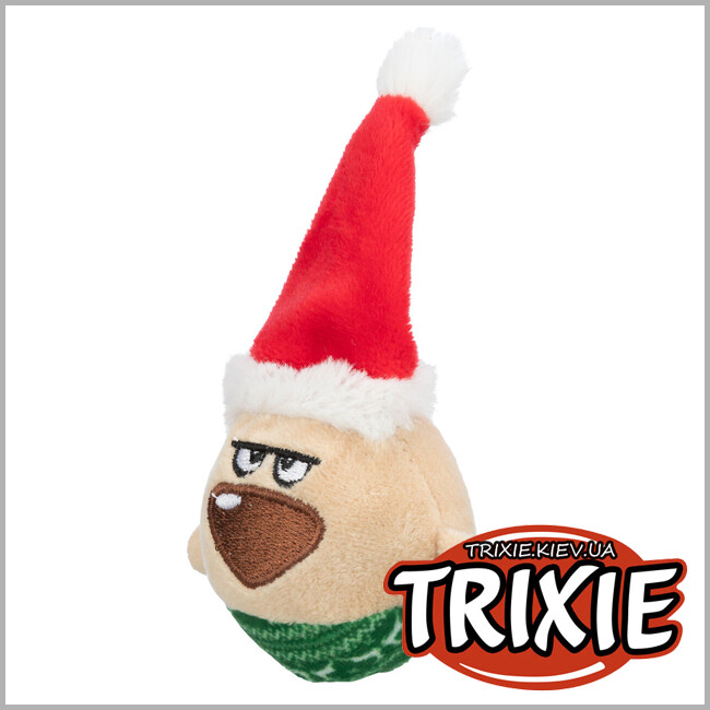 ТРИКСИ Украина - Рождественский гном Trixie 92526 с погремушкой, плюш, 6х12см