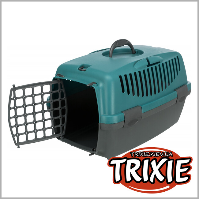 ТРИКСИ Украина - Переноска Trixie Capri Transport Box 1  ( 32*31*48 cm серый/петроль )