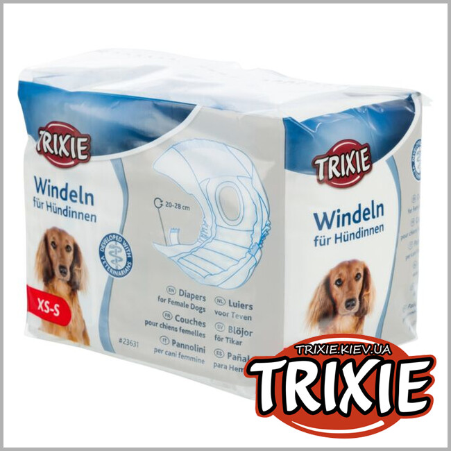 ТРІКСІ Україна - Памперси Trixie Diapers for Female Dogs (ML 12шт Обхват талії: 36-52 см.)