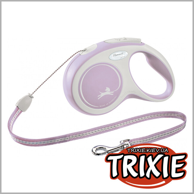 ТРИКСИ Украина - Флекси New COMFORT Trixie  (S, 8м/до 12кг, розовый)
