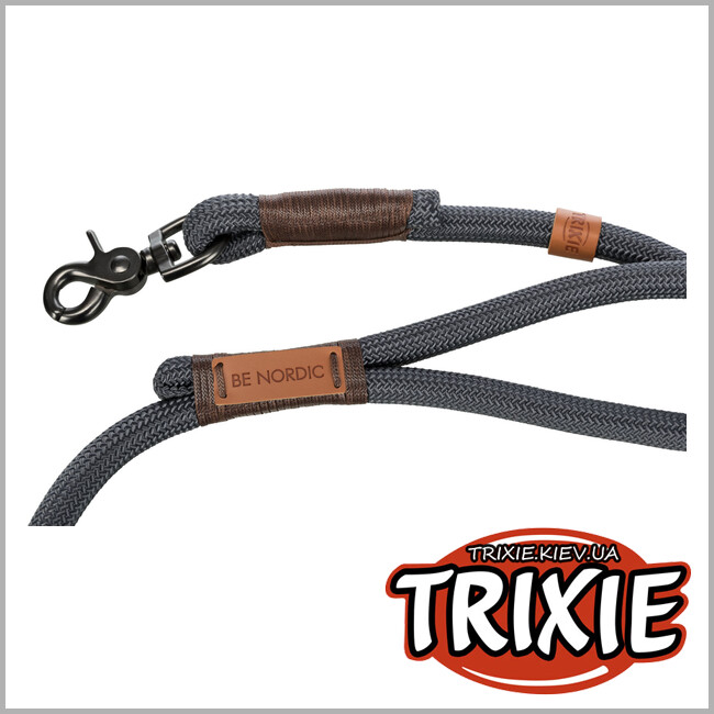 ТРИКСИ Украина - Поводок для собак Trixie 17211 "BE NORDIC", L-XL: 1.00м/13мм, темно-серый/коричневый