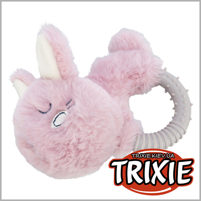 ТРИКСИ Украина - Junior Trixie 36163 игрушка кролик-кольцо (плюш/ТПГ), 14см