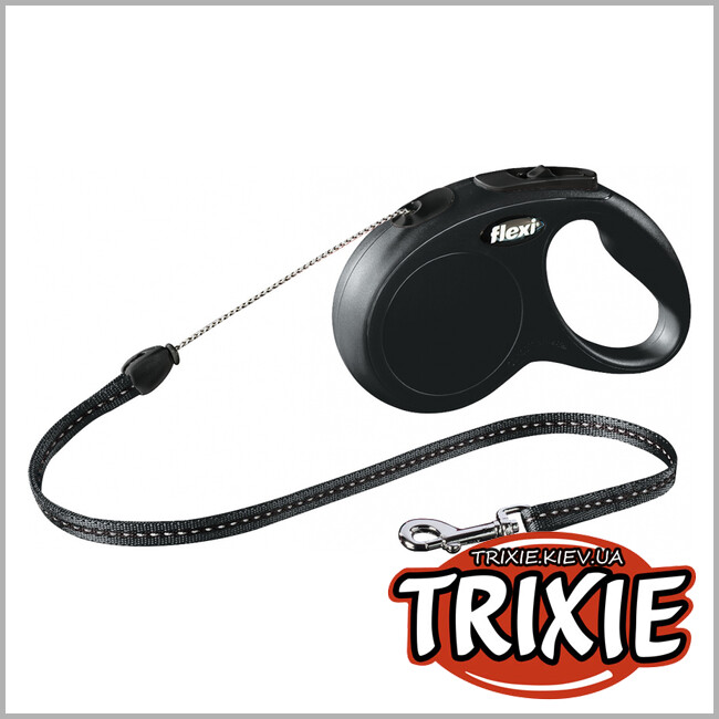 ТРИКСИ Украина - Флекси TRIXIE - New CLASSIC (S 5м. до 12кг. черный)
