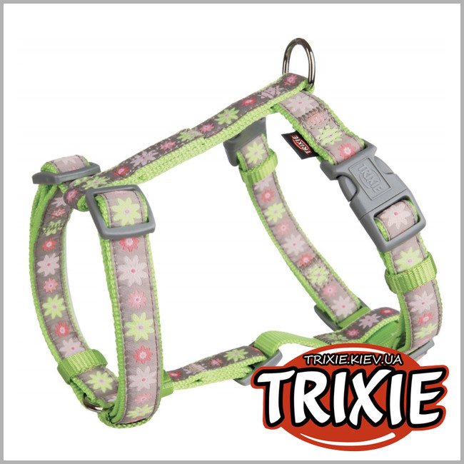 ТРІКСІ Україна - Шлей для собак TRIXIE Blooms (Розмір: 25-35см/10мм, зелений, нейлон)