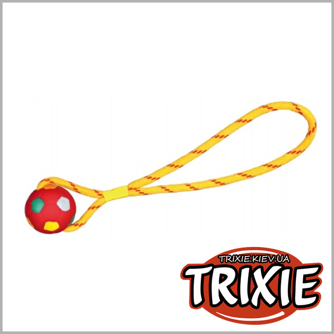 ТРИКСИ Украина - Футбольный мяч на петле для собак TRIXIE (Длина: 6см/38см)