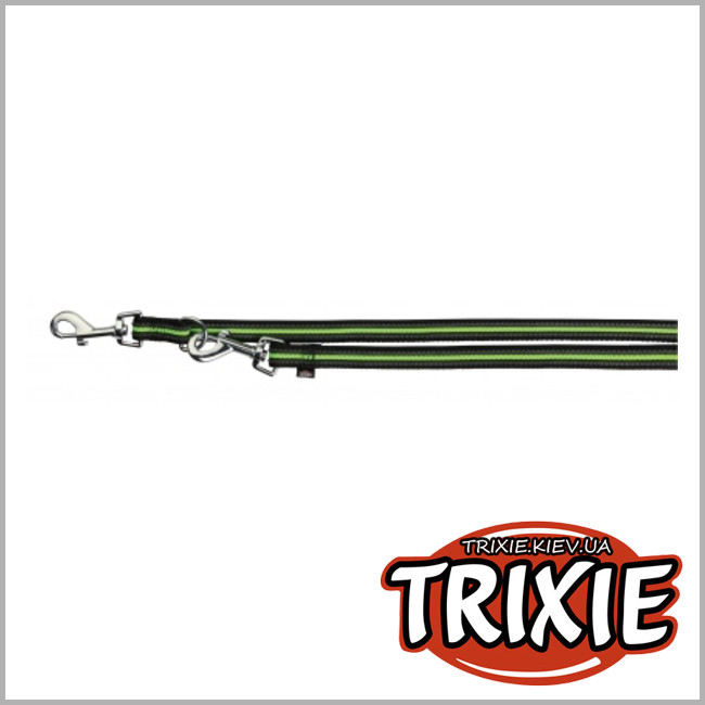 ТРИКСИ Украина - Поводок для собак TRIXIE - Fusion (Размер L-XL:2м/25мм,чёрный/зелёный, нейлон)
