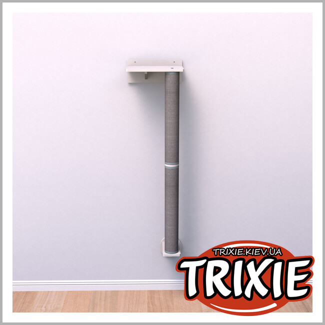 ТРІКСІ Україна - Дряпка Trixie 49960 для котів Set 1 настінна дерево/сизаль біла/сіра 35х130х25 см