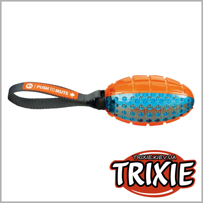 ТРИКСИ Украина - Мяч регби со звуком или без TRIXIE Push to mute Rugby Ball (TRP со звуком или без  27см)