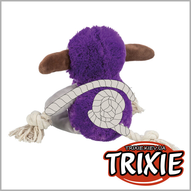 ТРИКСИ Украина - Монстр Trixie 34723 с канатом (плюш), 32 см, фиолетовый