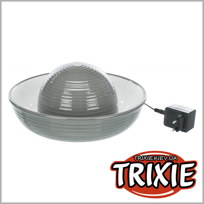 ТРИКСИ Украина - Питьевой фонтан Vital Flow-TRIXIE  (керамика, 1.5л, серый/белый)