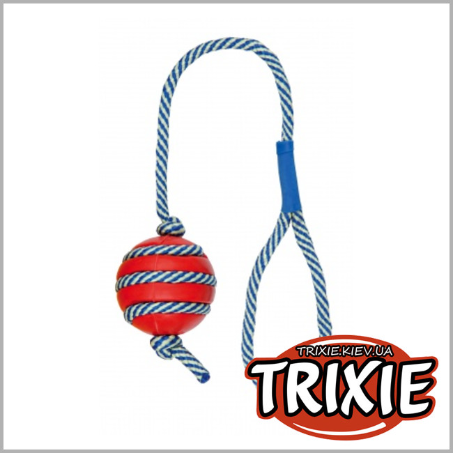 ТРИКСИ Украина - Мяч на светящемся канате  для собак TRIXIE