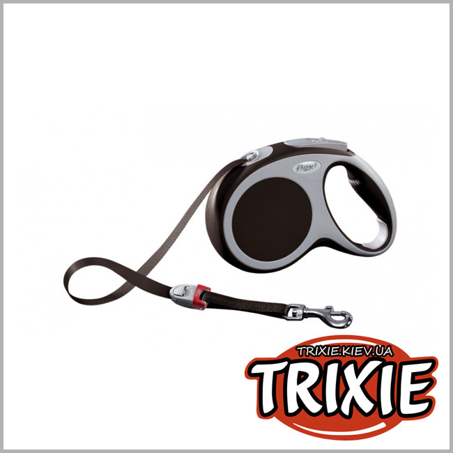 ТРИКСИ Украина - Рулетки для собак TRIXIE VARIO  (Размер: 5м/до60кг, Цвет: коричневый)