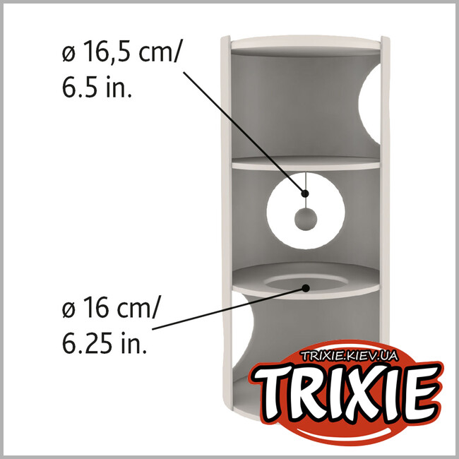 ТРІКСІ Україна - Дряпка для котів Trixie 4330 Samuel з будиночком та іграшкою на мотузці сизаль/плюш бежева 36х70 см