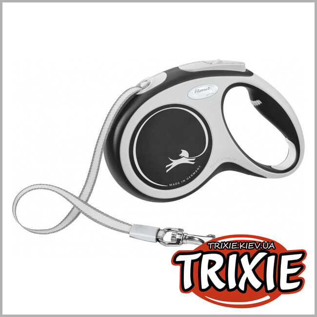 ТРИКСИ Украина - Flexi New COMFORT Trixie (M, 5м/до 25кг, черный)