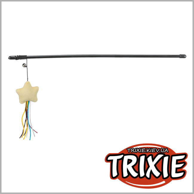 ТРІКСІ Україна - Іграшка для котів Trixie 45617 Паличка з плюшевою зіркою і котячою м'ятою 46 см