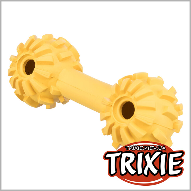 ТРИКСИ Украина - Гантель с колокольчиком Trixie 33360 (резина), 17 см, желтый