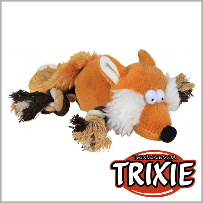 ТРИКСИ Украина - Лиса с лапами-канатами  Trixie Fox Plush Toy (плюш со звуком 34см)