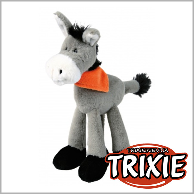 ТРИКСИ Украина - Ослик с платком на шее Trixie Donkey Dog Toy (плюш со звуком 24см)