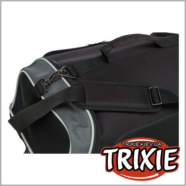 ТРИКСИ Украина - Сумка-переноска для авиаперевозок животных Trixie 28907 "Boarding airline", 55х23х40см, черный/серый