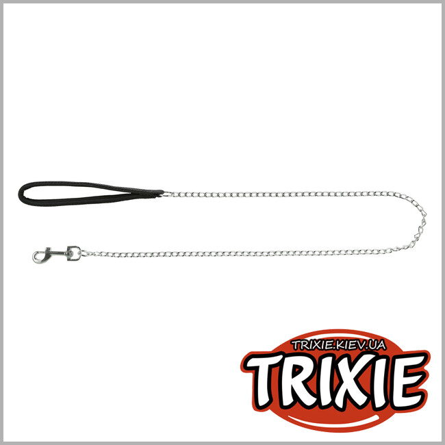 ТРИКСИ Украина - Поводок-цепь для животных Trixie 14011 с нейлоновой ручкой, XS-S: 1.10м/2.0мм, черный