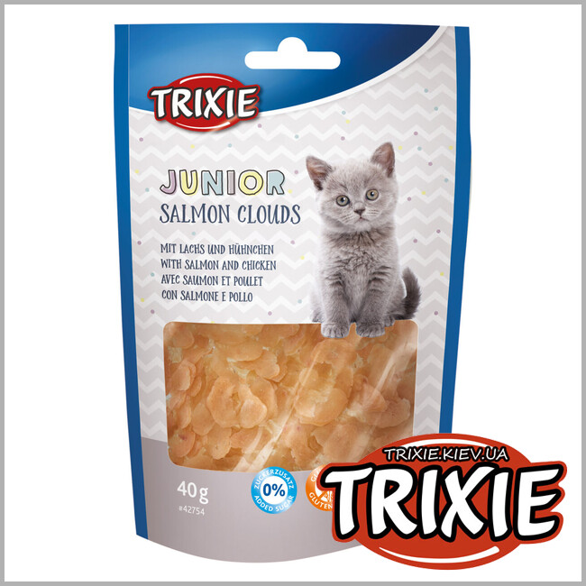 ТРИКСИ Украина - Лакомство для котят Trixie 42754 Junior Salmon Clouds с лососем и курицей 40г