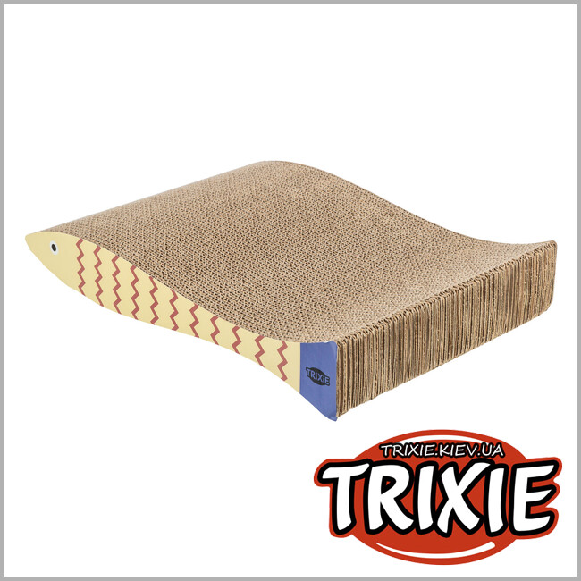 ТРІКСІ Україна - Дряпка для котів Trixie 48015 Риба картонна з котячою м'ятою 2 шт 40х30х11 см м'ятно-кремовий