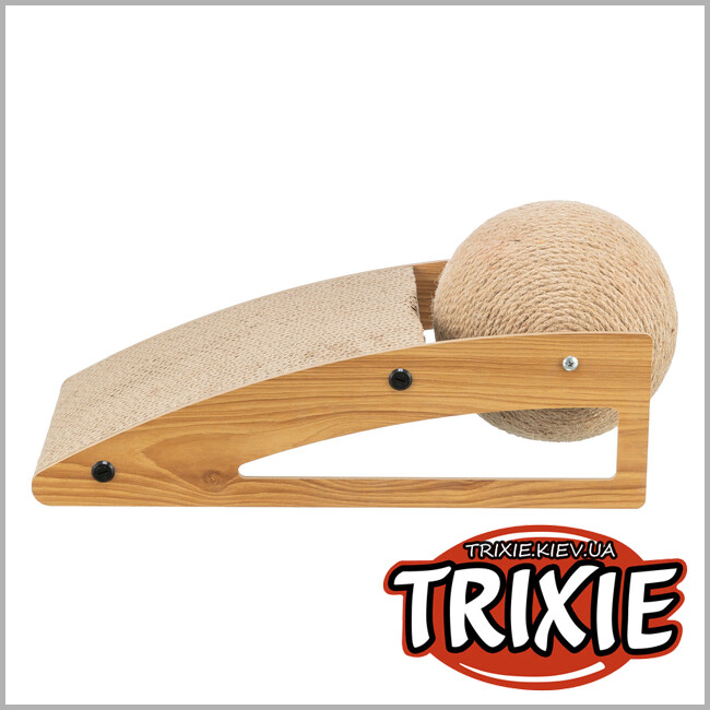 ТРІКСІ Україна - Дряпка для котів Trixie 48023 Рампа з м'ячем картон і МДФ 40х17х20 см