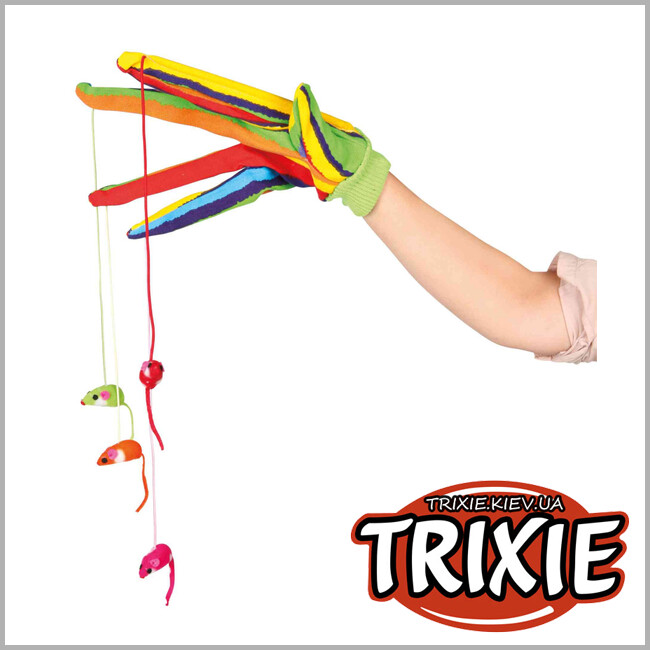 ТРІКСІ Україна - Рукавичка з 4 мишами для кішки TRIXIE