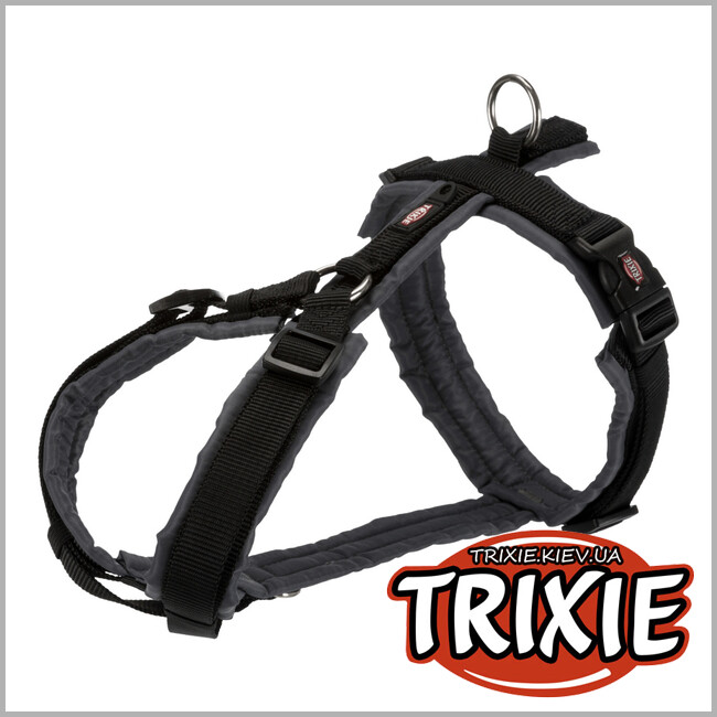 ТРІКСІ Україна - Шлея Premium trekking TRIXIE (ML: 62-74см/25мм, чорний/графіт)